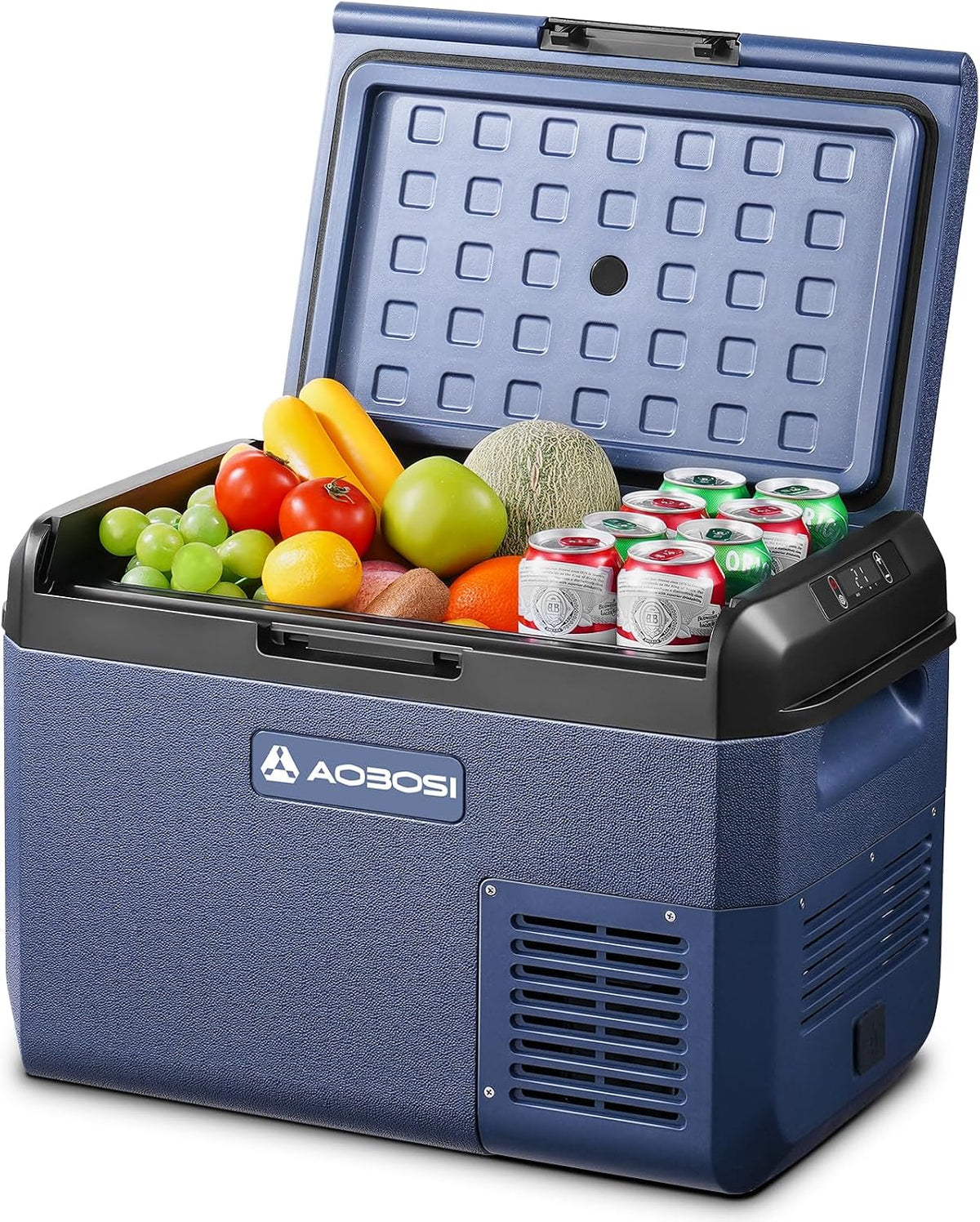 AAOBOSI 25L Kompressor Kühlbox: IPX4 Wasserdicht, Tragbare Elektrisch Kühlbox 12V 230V für Auto, 20°C bis 20°C, LKW, Boot, Reisemobil, Camping, Reisen