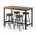 Bartisch-Set aus MDF mit Metallrahmen und 4 Hockern
