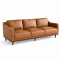 Ledersofa 3-Sitzer mit Massivholzrahmen in Braun