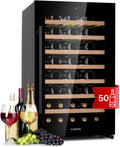 Klarstein Weinkühlschrank Freistehend, Kühlschrank Klein mit UV-Schutz, 5-18°C, 1 Zone Weinkühlschrank mit Glastür, Kleiner Getränkekühlschrank Schmal