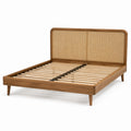 Holzbett mit Rattankopfteil 200x160 cm