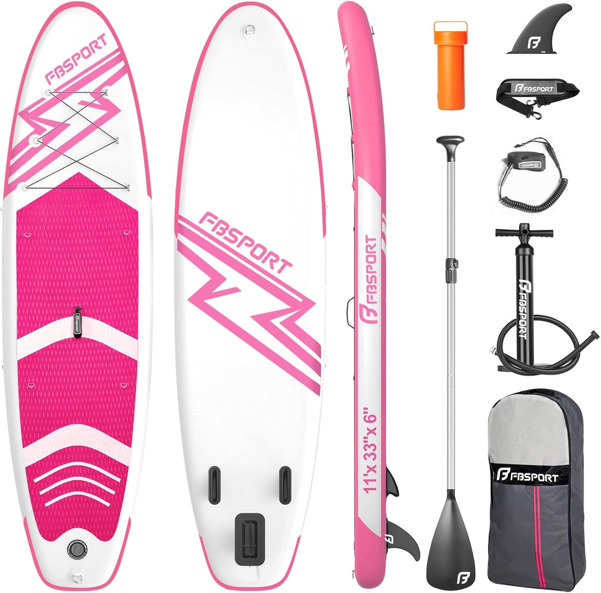 FBSPORT Aufblasbares SUP Board, Aufblasbare Stand Up Paddle Board für Stand-Up Paddling 15CM Dick, Stand Up Paddling Board