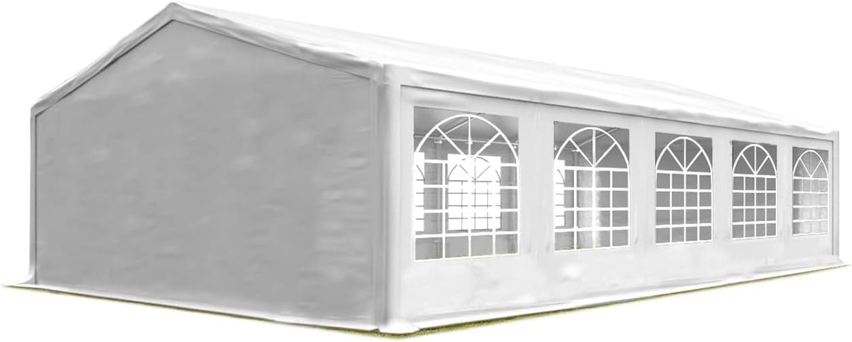 TOOLPORT Partyzelt 5x10 m Pavillon Starke PVC 600 N Plane wasserdicht und schneller Aufbau