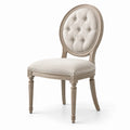 Esszimmerstuhl Rund Beige Holz Eiche Polyester