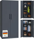 STEELSØN Regulus Metallschrank 175x40x80 cm, mit 6 Fächern, Anthrazit