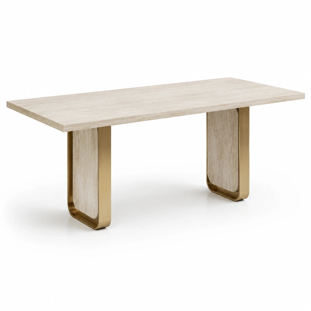 Esstisch Travertin Metallbeine 180x90x75 cm