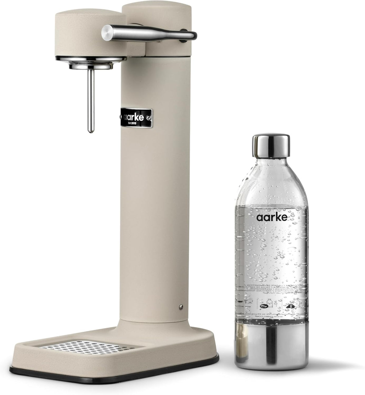 Aarke Carbonator 3 Wassersprudler aus Edelstahl im modernen Sand Finish