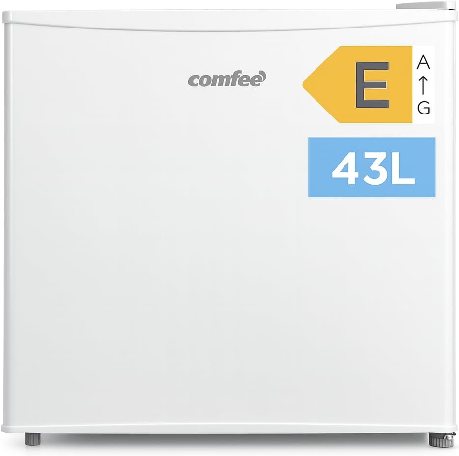 Comfee RCD50WH2(E) Mini Kühlschrank / 43L Kühlbox mit Eisfach/Kühlschrank Klein für Zimmer & Büro/Schnelle Kühlung in der Chiller