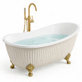 Freistehende Ovale Badewanne Acryl mit Messingfüßen