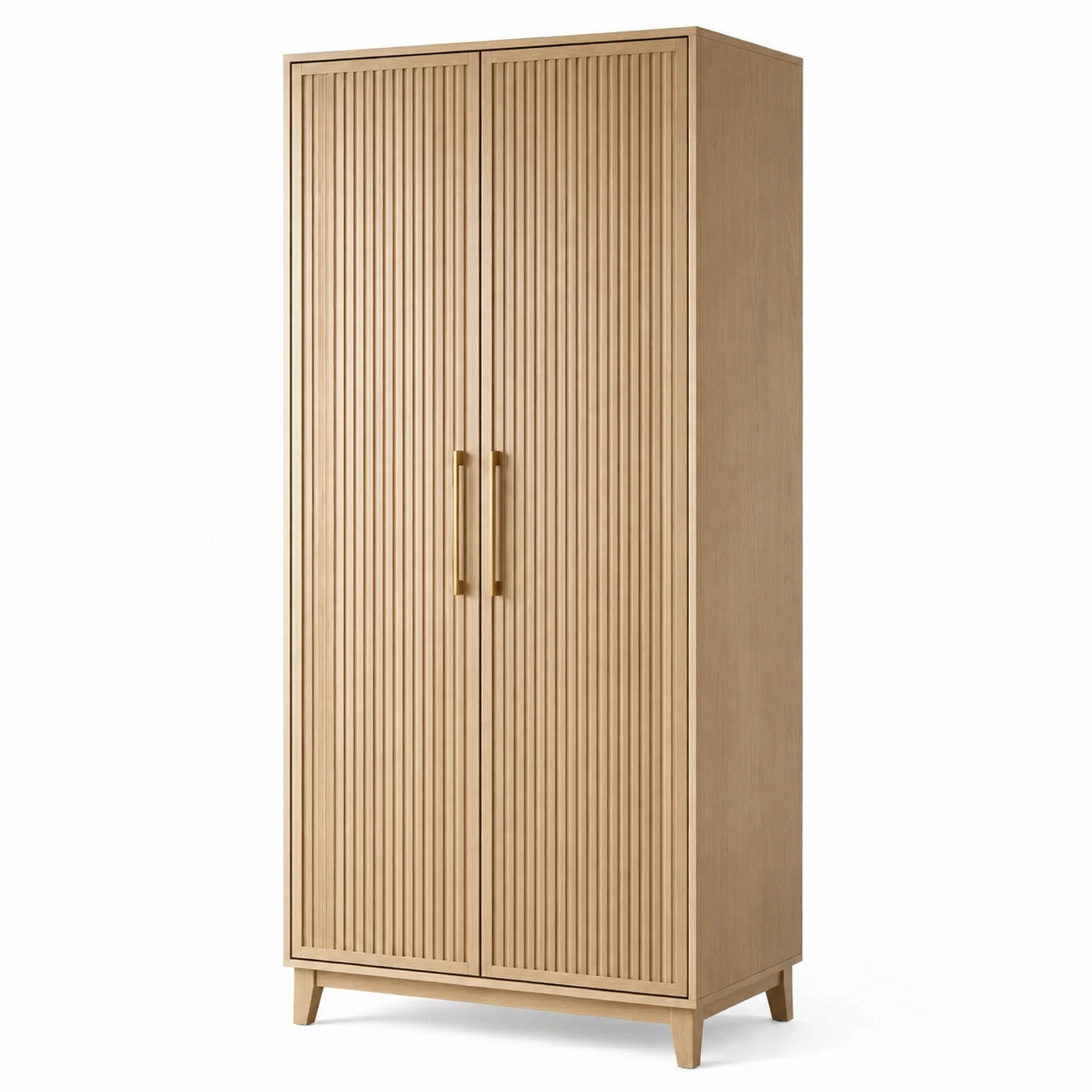 Kleiderschrank aus Eichenholz mit Doppeltüren 200 cm hoch