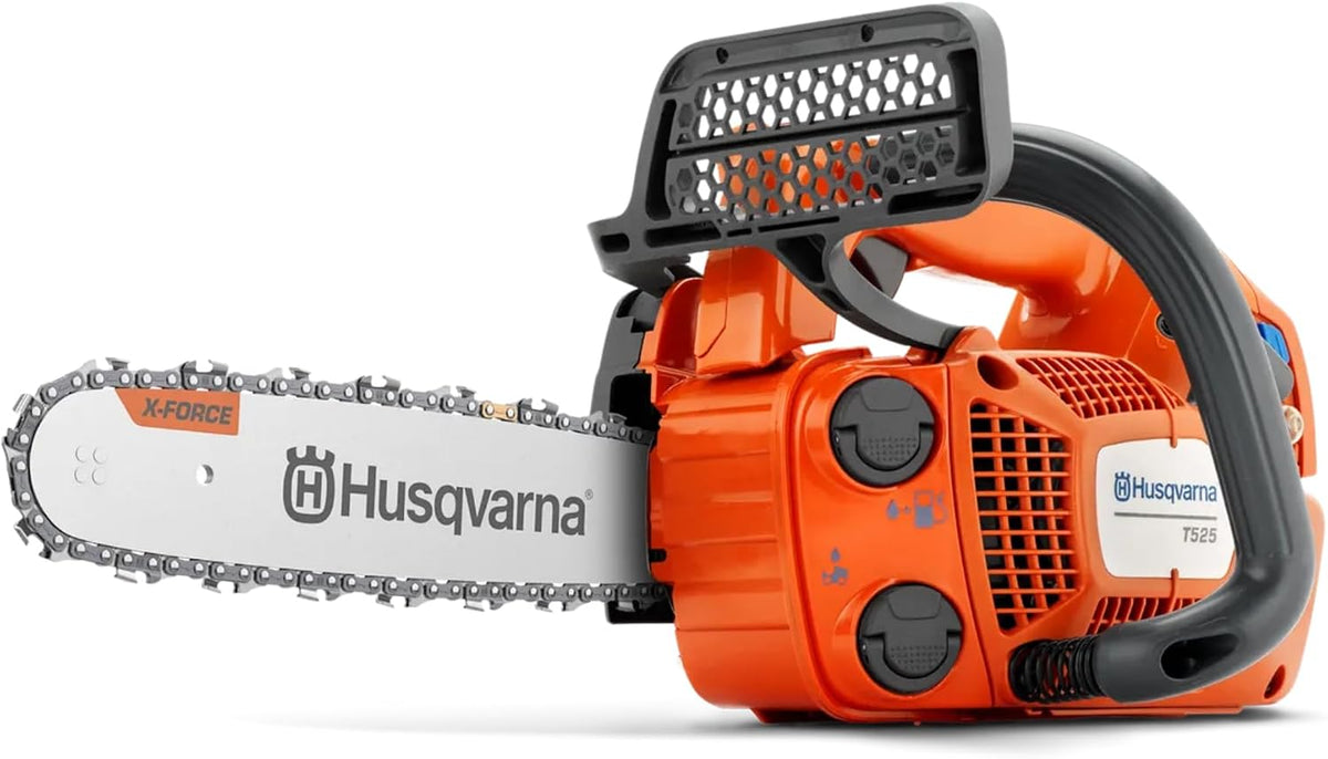 Professionelle Husqvarna T525-SP mit Spezialkette SP21G mit Stärke .325 Zoll Mini, Hubraum 27 cm³ und nur 2,7 kg Gewicht, 1,1 mm
