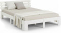 Homestyle4u Bett 180x200 Weiß Holz mit Lattenrost Holzbett 180 x 200 cm Doppelbett Massivholzbett Kiefer Bettgestell Schlafzimmer