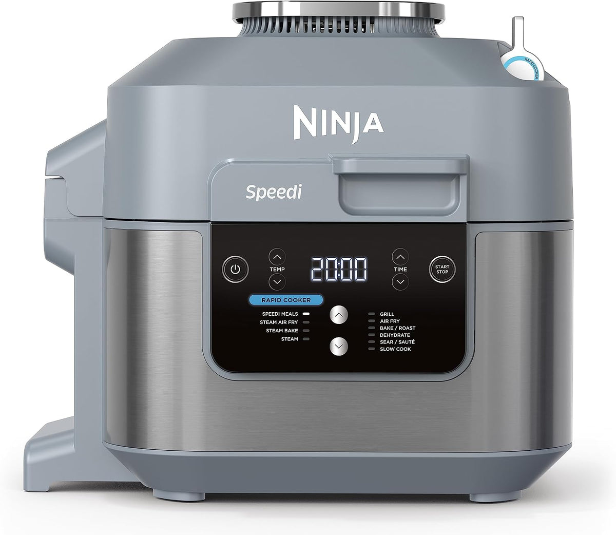 Ninja Speedi Multikocher, 10-in-1 Multicooker, Meersalzgrau ON400EU, 5,7L, Geschenk für Männer/Frauen, Air fryer Heißluftfritteuse, Grau