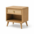 Eichenholz Nachttisch mit Rattan Schublade 50x40x60 cm