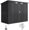 Outsunny Metall Gerätehaus 2,7 m² Pultdach Doppeltür 249x121x183cm Grau