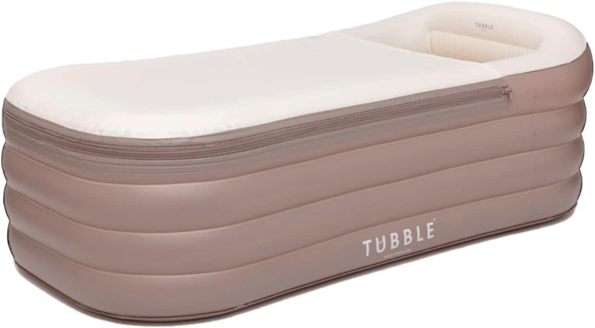 Tubble Compact Badewanne Aufblasbar Ambient Taupe 200 Liter, Aufbau in 1min, Kleine Faltbare Badewanne für Erwachsene bis 170 cm, Home Spa & Eisbad