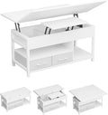 Couchtisch Höhenverstellbar, 3-in-1-Multifunktions-Wohnzimmertisch, Couchtisch mit 2 Schubladen, für Wohnzimmer, Kaffeetisch, Versteckte Aufbewahrung