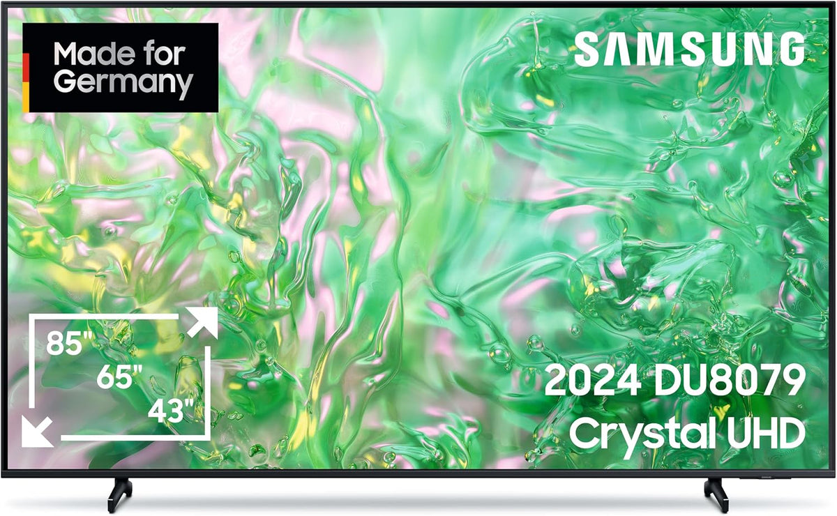 Samsung Crystal UHD 4K DU8079 Fernseher 85 Zoll, GU85DU8079UXZG, Samsung TV mit Dynamic Crystal Color, 4K Upscaling, AirSlim Design, Smart TV