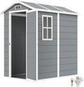 Outsunny Gerätehaus 2,1m² Wasserdicht mit Boden 131x186x198/172 cm Grau