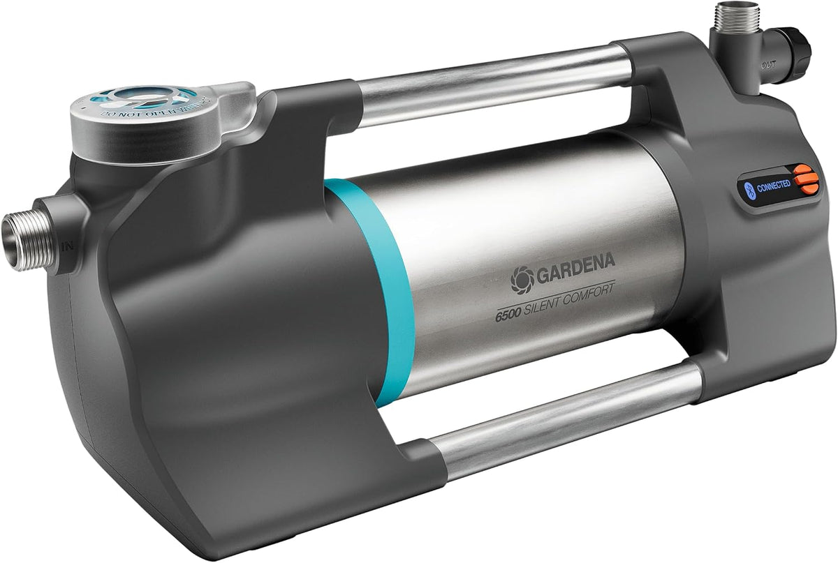 Gardena Gartenpumpe 6500 SilentComfort: Extra leise Bewässerungspumpe via App steuerbar, Fördermenge 6500 l/h, Trockenlaufsicherung
