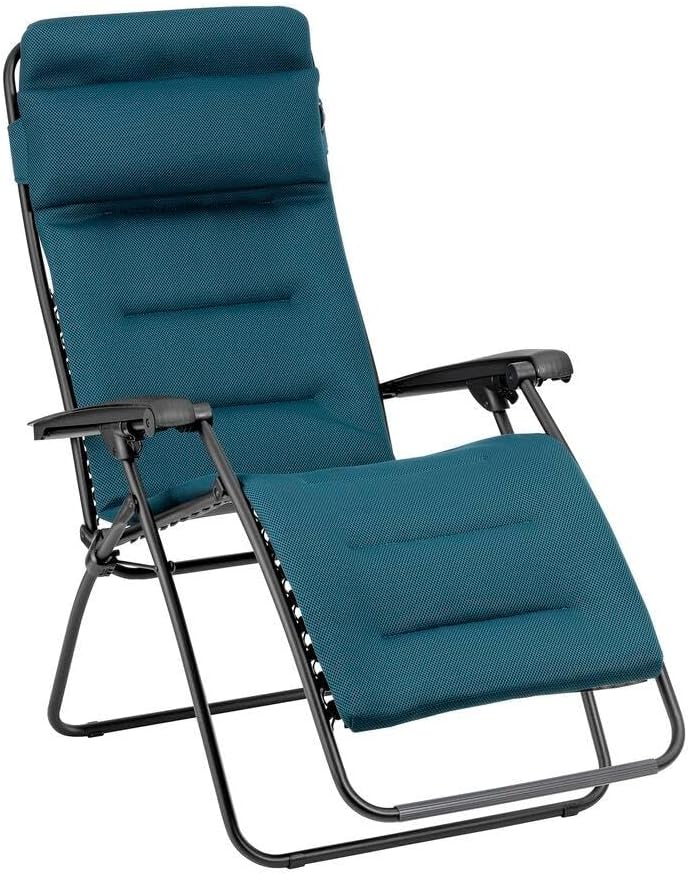 Lafuma MOBILIER, Gepolsterte Zero-Gravity-Relaxliege-Garten, Rsx Clip, AirComfort, Blau Coral Blue LFM2058_6893-5 Jahre Garantie