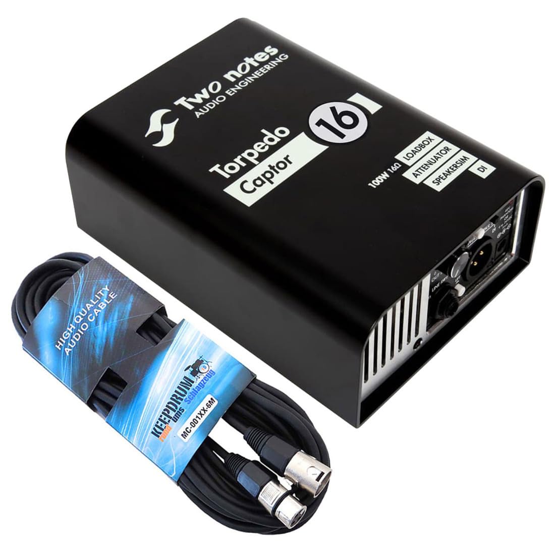 Generisch Two Notes Torpedo Captor 16 Ohm Version Loadbox Boxensimulation + keepdrum XLR-Kabel