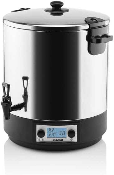 HYUNDAI Einkochautomat PCC222 I 2000 W I Display I Timer 1-180min I Volumen 27 Liter I Edelstahlrost für Gläser mit 29,7cm Durchmesser I