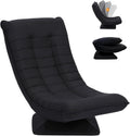 Relaxsessel Bequemer Bodensessel mit 4 Fach Verstellbarer Rückenlehne, 13cm Polster, 150kg belastbar fürs Wohnzimmer Schlafzimmer (Schwarz)