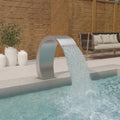 VDXL Zwembadfontein met LED's 22x60x70 cm roestvrij staal 304, 22 x 60 x 70 cm, Zilver