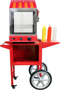 KuKoo Elektrischer Würstchenwärmer Wurstwärmer Hot Dog Wärmer mit Wagen Ständer Bockwurstwärmer Hotdog Maschine Verkaufswagen Edelstahl Hot Dog Stand