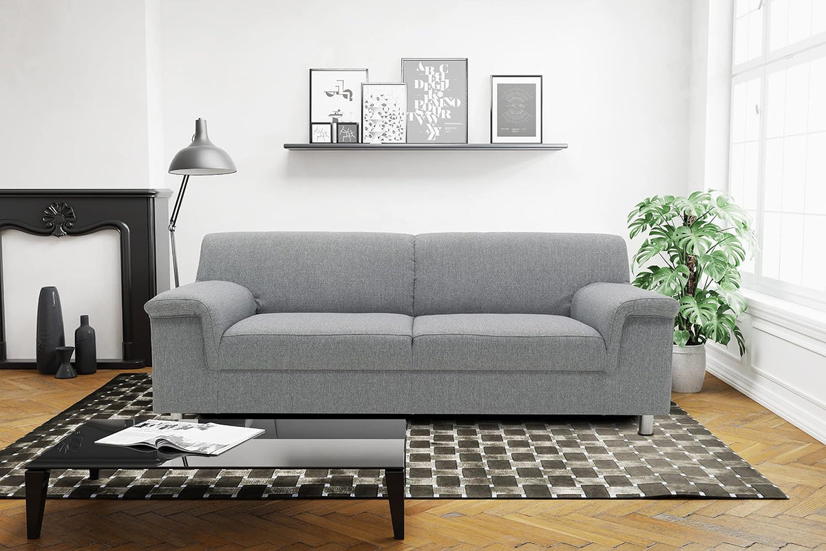 DOMO Collection Jamie Sofa 2er Couch, 190 x 80 x 72 cm, Garnitur 2 Sitzer, grau