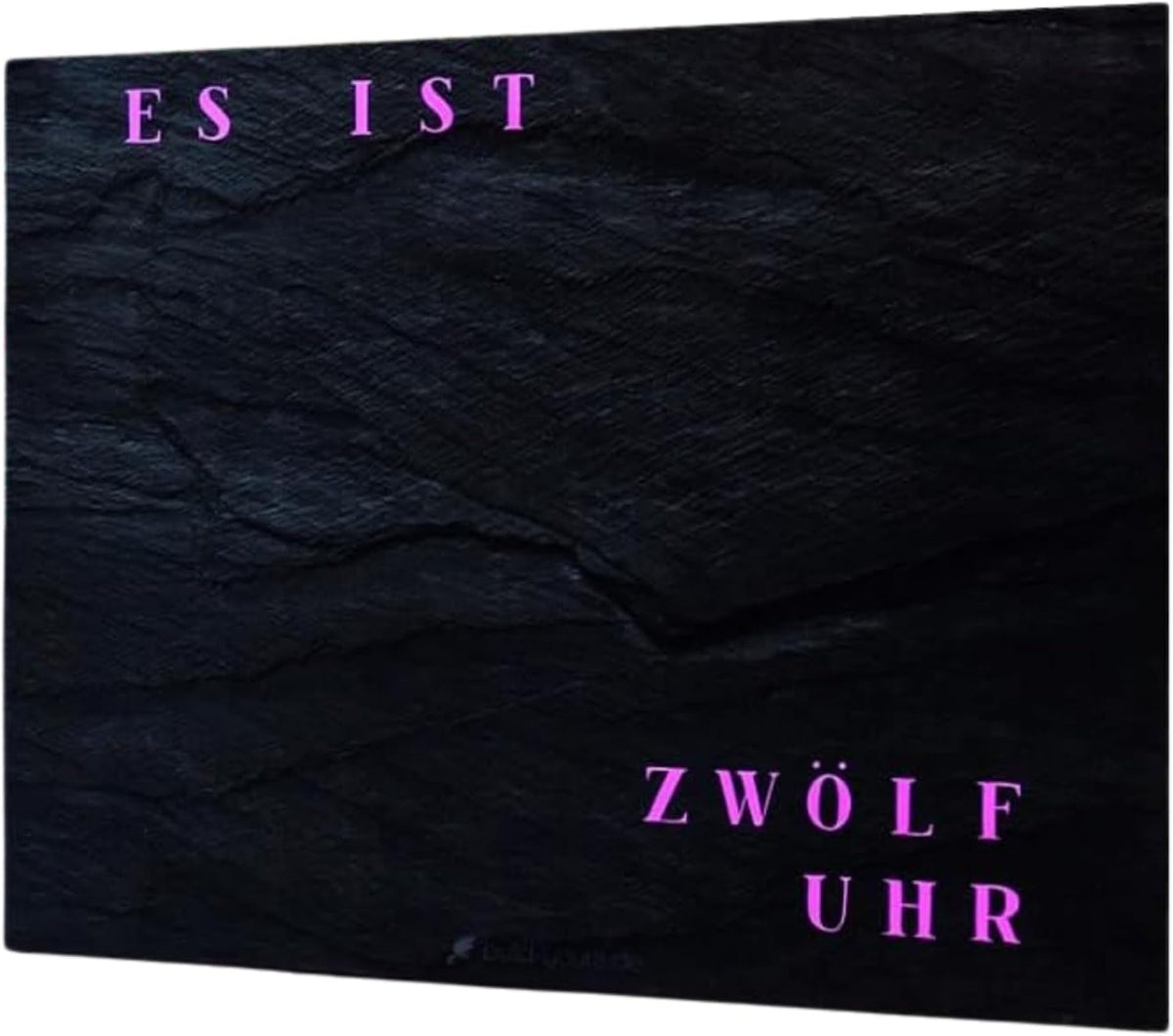 WordClock Jupiter 50 × 40 cm, LED-Wortuhr mit App-Steuerung (IO Software, Premium-Wanduhr mit Schieferoptik & 16 Mio. Farben, WLAN, offlinefähig)