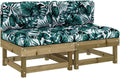 Mittelsofas mit Kissen 2 STK. aus Kiefern Massivholz für Garten