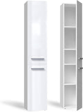 CDF Badezimmerschrank Badschrank Schmal Hoch, ohne Wäschekorb Breite: 31 cm, Weiß Glanz 30x31x170 cm