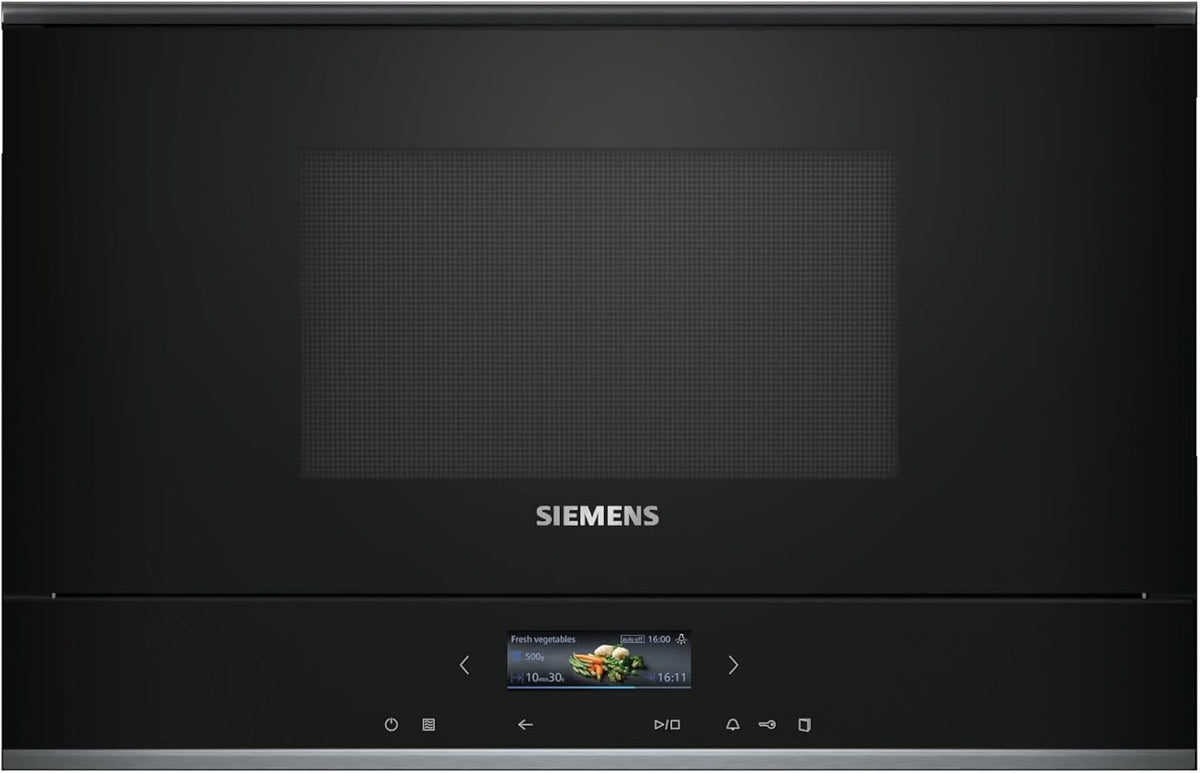 Siemens iQ700 Einbau-Mikrowelle 59.4 x 38.2 cm Schwarz Edelstahl BF722R1B1