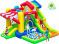 FBSPORT Hüpfburg für Kinder Indoor Outdoor mit Doppel Rutsche, Maximale Last 135KG, 322×305×208 cm, Trampolin, Bällebad, Kletterwand