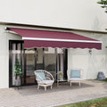 Dripex Markise 300 x 250 cm Manuelle Gelenkarmmarkise Wasserdicht und Sonnenschutz, Sonnenmarkise für Terrasse Balkon, Terrassenmarkise Größen wählbar