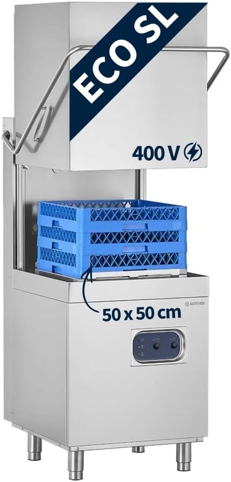 GastroHero Haubenspülmaschine 50x50 cm, Edelstahl HSME54SL, 400 V