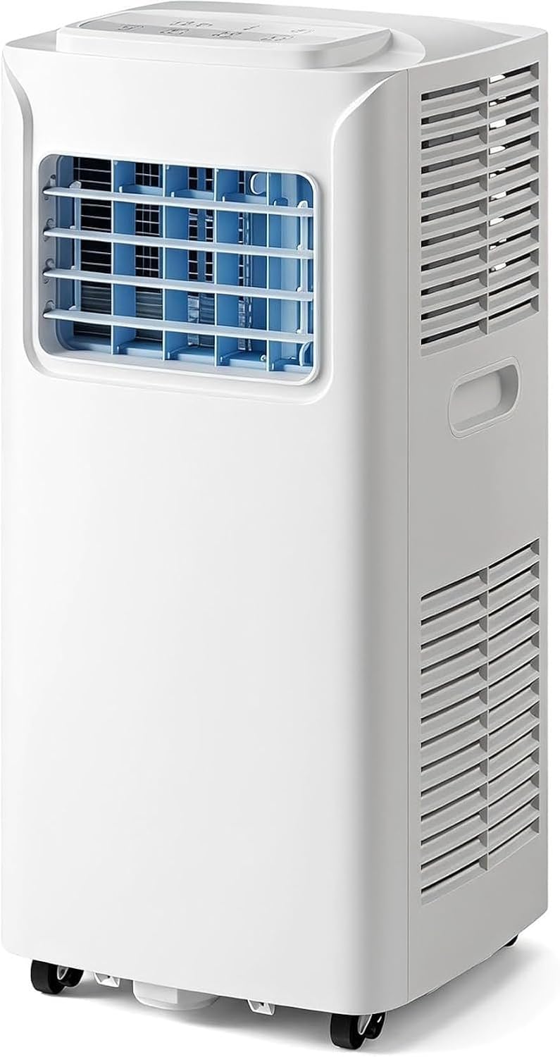 Tragbare Klimaanlage 14000 BTU mit Fernbedienung, Oszillierender Ventilator, 2 Geschwindigkeiten für Zuhause, 24H Timer, Fenster Kit, Schlafzimmer