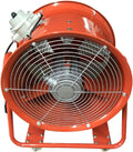Bauventilator, EX-Explosionsgeschützter Axiallüfter 1100W 450mm, Stahlbauweise mit 4 Rädern und Schutzkorb