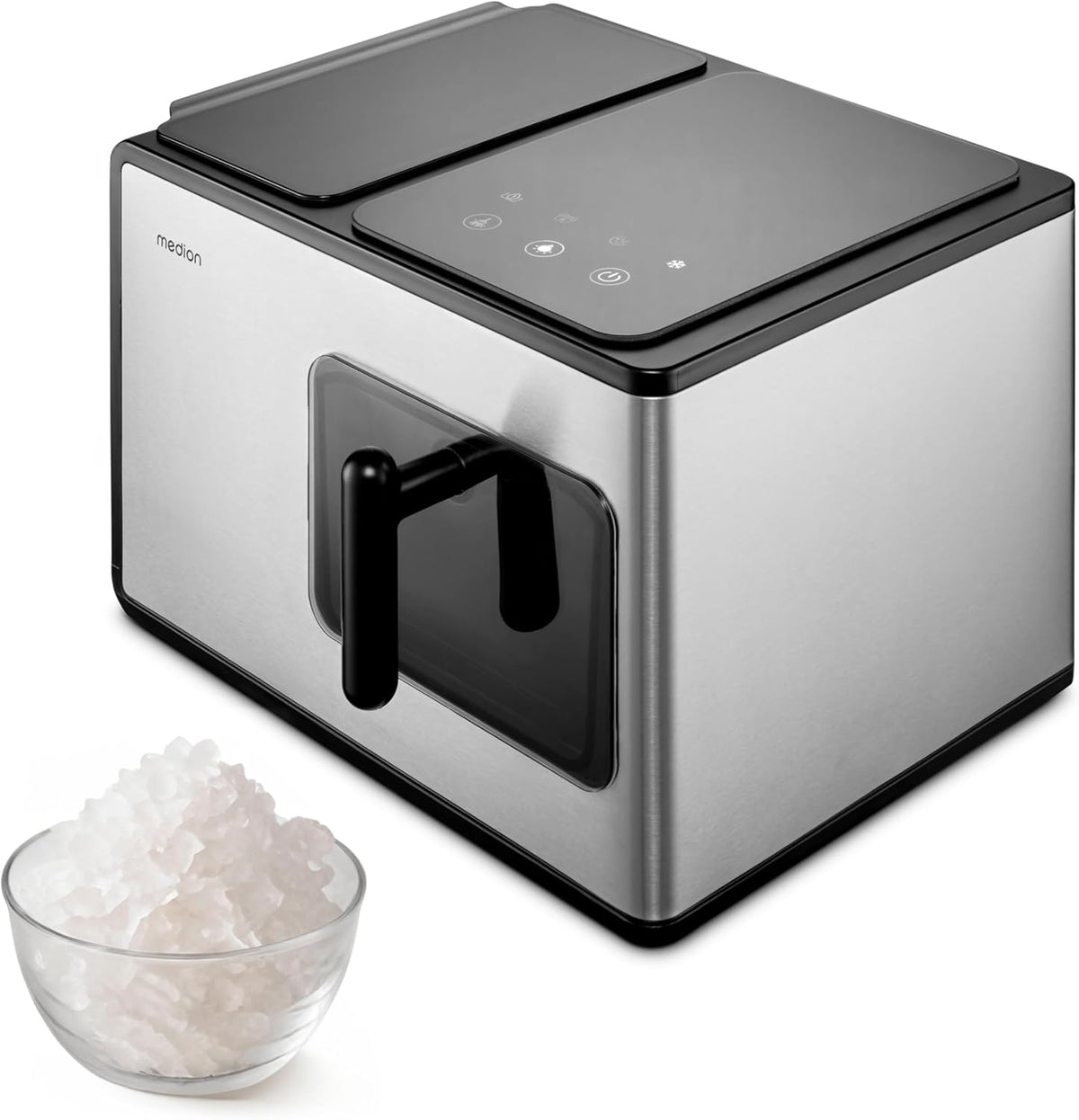 MEDION Eiswürfelmaschine (Nugget Eiswürfel, bis zu 15kg Eiswürfel, MD11960), 2 Liter Tank, für Getränke & Cocktails, Crushed Ice, selbst reinigend
