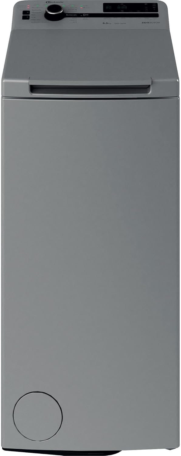 Bauknecht WMT Silver 6513 D4 Toplader-Waschmaschine/ 6,5 kg/ 1300 UpM/Vollwasserschutz/Autom.-Trommelpositionierung/SoftOpening/ 15° Green&Clean/Kurz