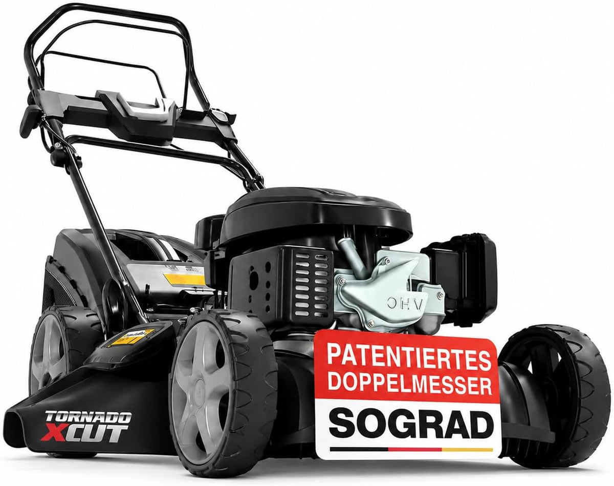ONBEST 5IN1 Benzin Rasenmäher 6,5 PS, 53 cm, E-Start