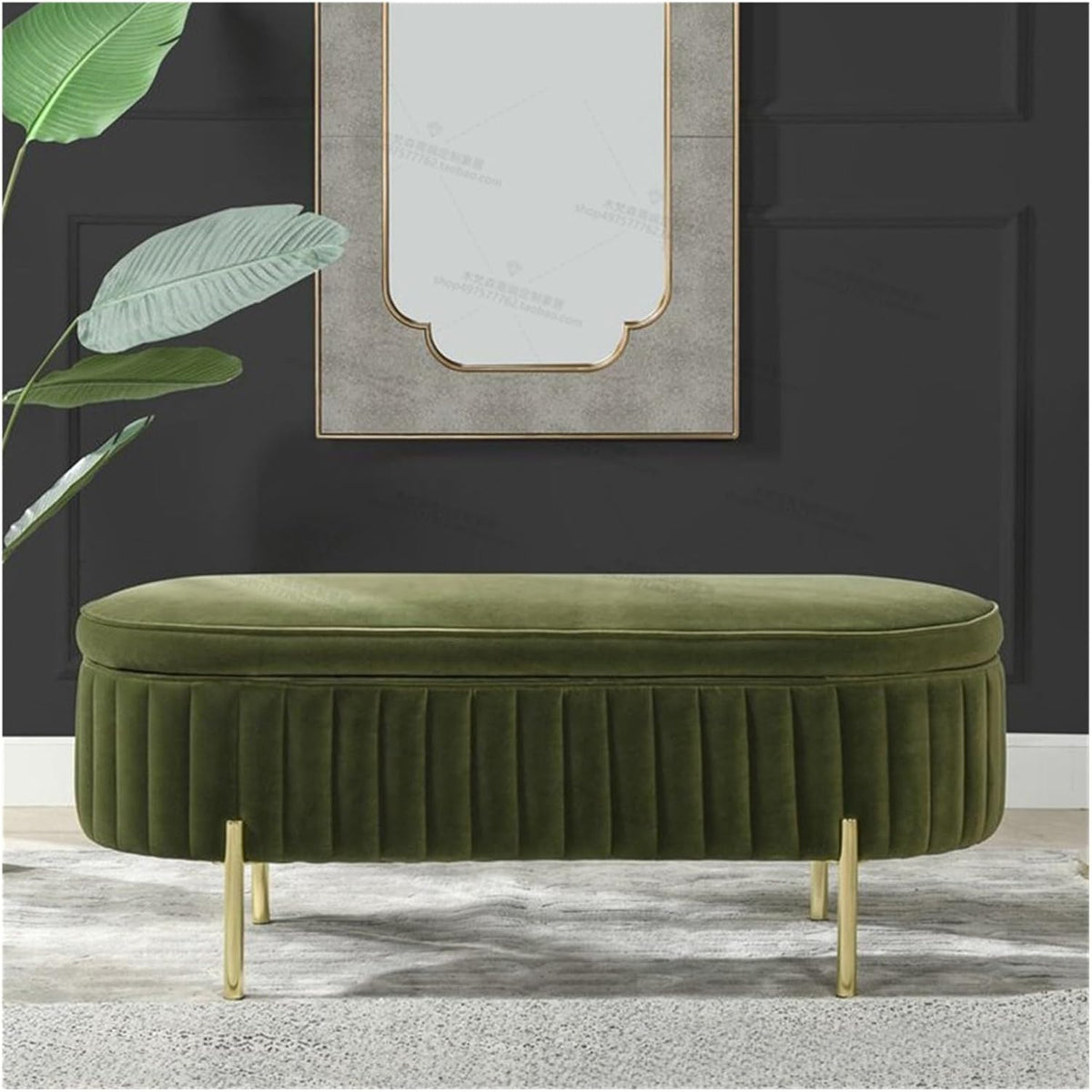 Polsterhocker mit Stauraum, getuftetes Design und Metallbeinen, stilvolle Sitzgelegenheit und Fußstütze