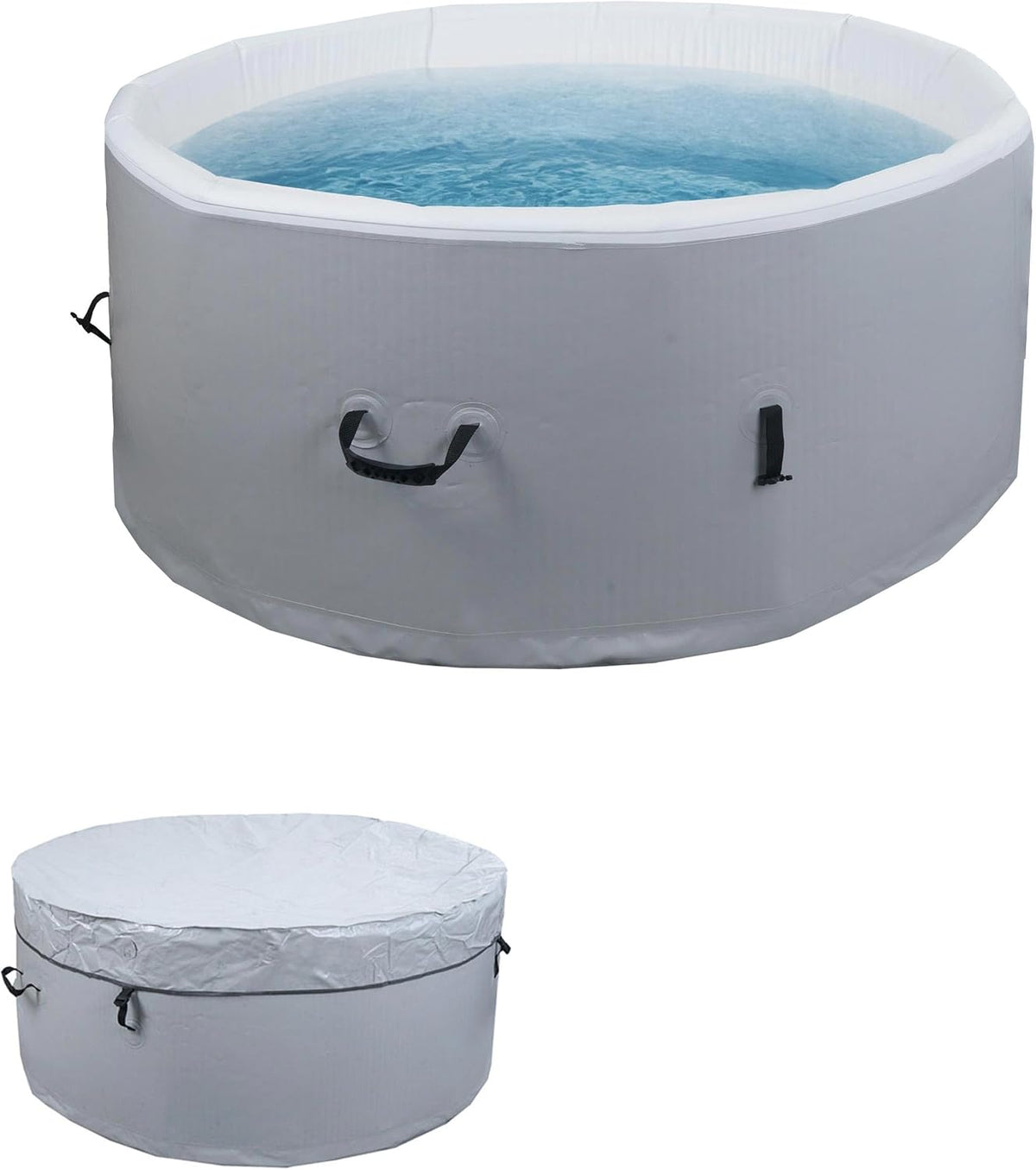 Mendler Whirlpool HWC-N97 rund Ø150cm, Ersatz-Pool, grau-weiß