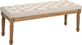 HOMCOM Sitzbank Polsterbank mit Leinenoptik Flur 120 x 41 x 48 cm Creme