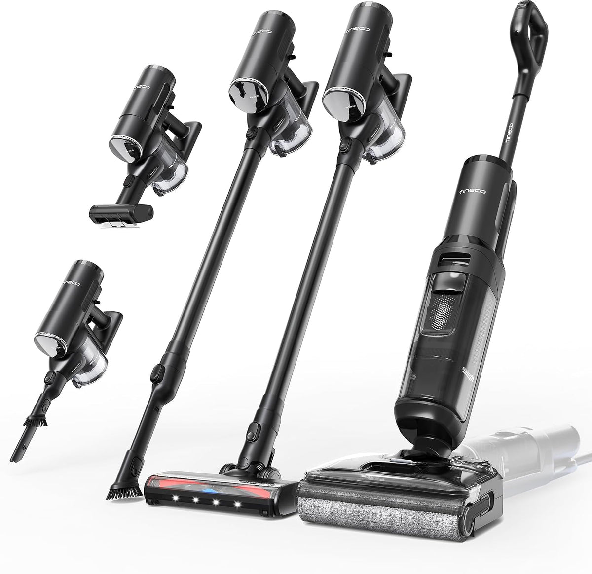 Tineco FLOOR ONE Switch S7 Stretch Nass Trockensauger & Akkusauger Set 5-in-1, FlashDry Selbstreinigung, DualBlock Anti-Tangle, 22kPa