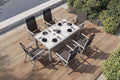 Villana Sylvania Garten-Essgruppe, ausziehbarer Tisch 160–220 cm, 6 Personen, Aluminium/Textil