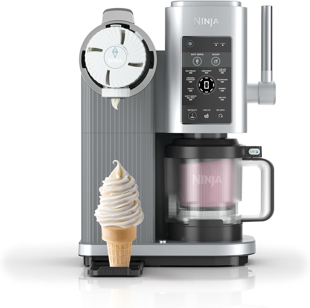 Ninja CREAMi Scoop & Swirl Eismaschine mit 2 Behältern, NC701EU, für Eiscreme, mit Mix-In-Funktion, 13 Funktionen, Softeis, Gelato, Sorbet