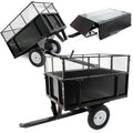 Wiltec Kippanhänger 166,5 x 77,5 x 106 cm 300 kg, Anhänger mit Kippfunktion, Anhänger Kipper für Rasentraktor mit Gitter u. abnehmbaren Seitenwänden